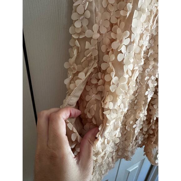 Anthropologie Tan Floral Mini Dress - Picture 7 of 9